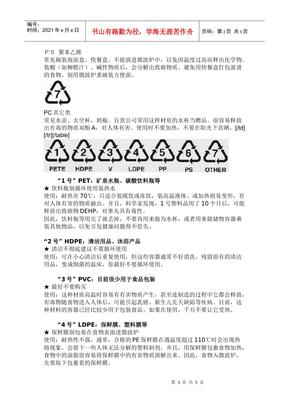 对塑料瓶无知真是害死人从塑料瓶底数字看其毒性_第3页