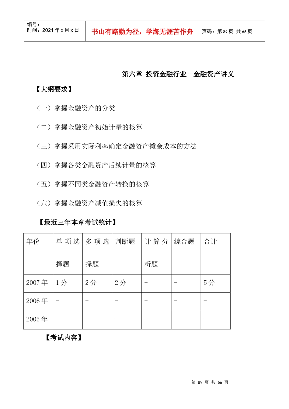 投资金融行业--金融资产讲义（DOC50页）_第1页