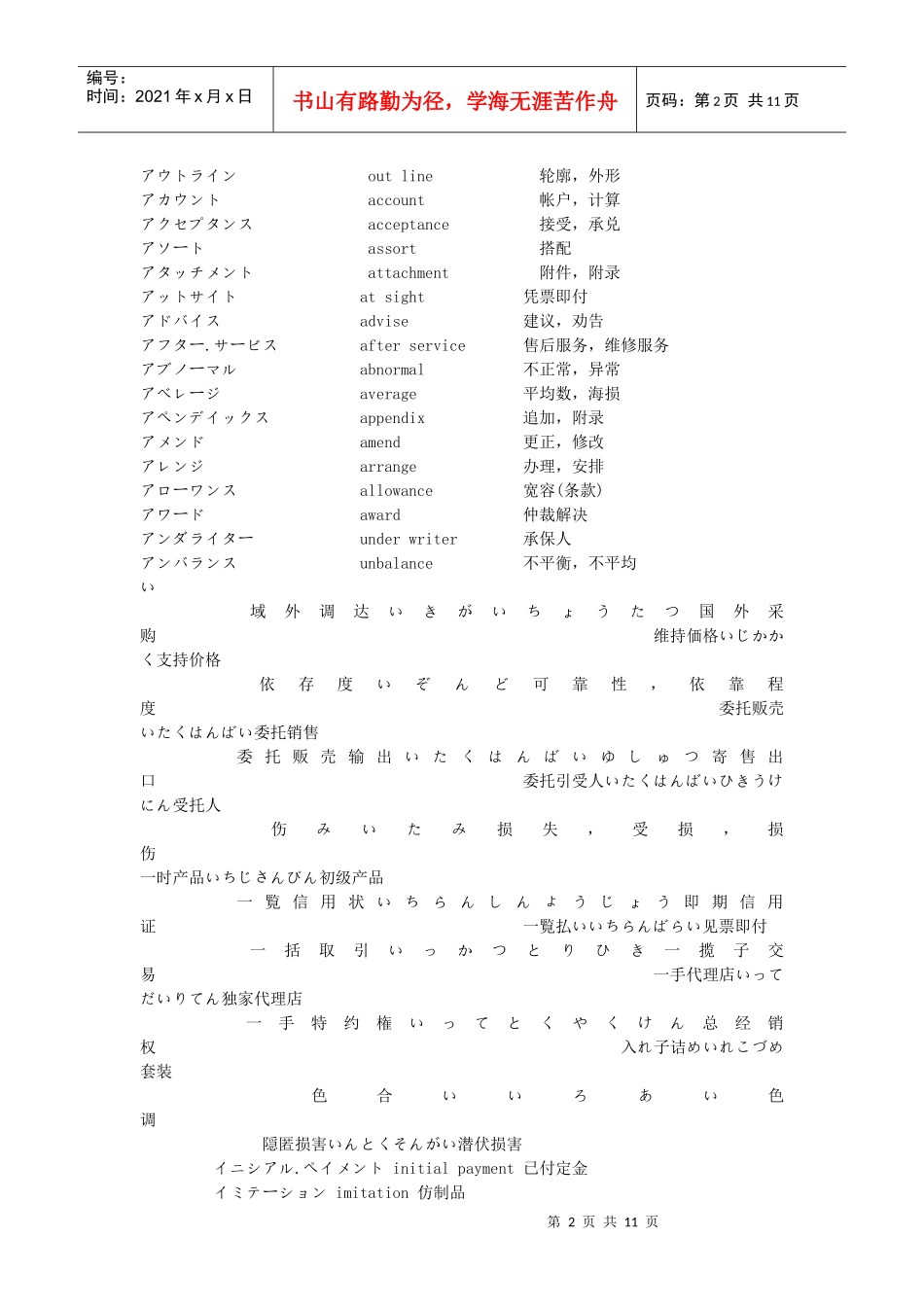 外贸服装日语用语_第2页