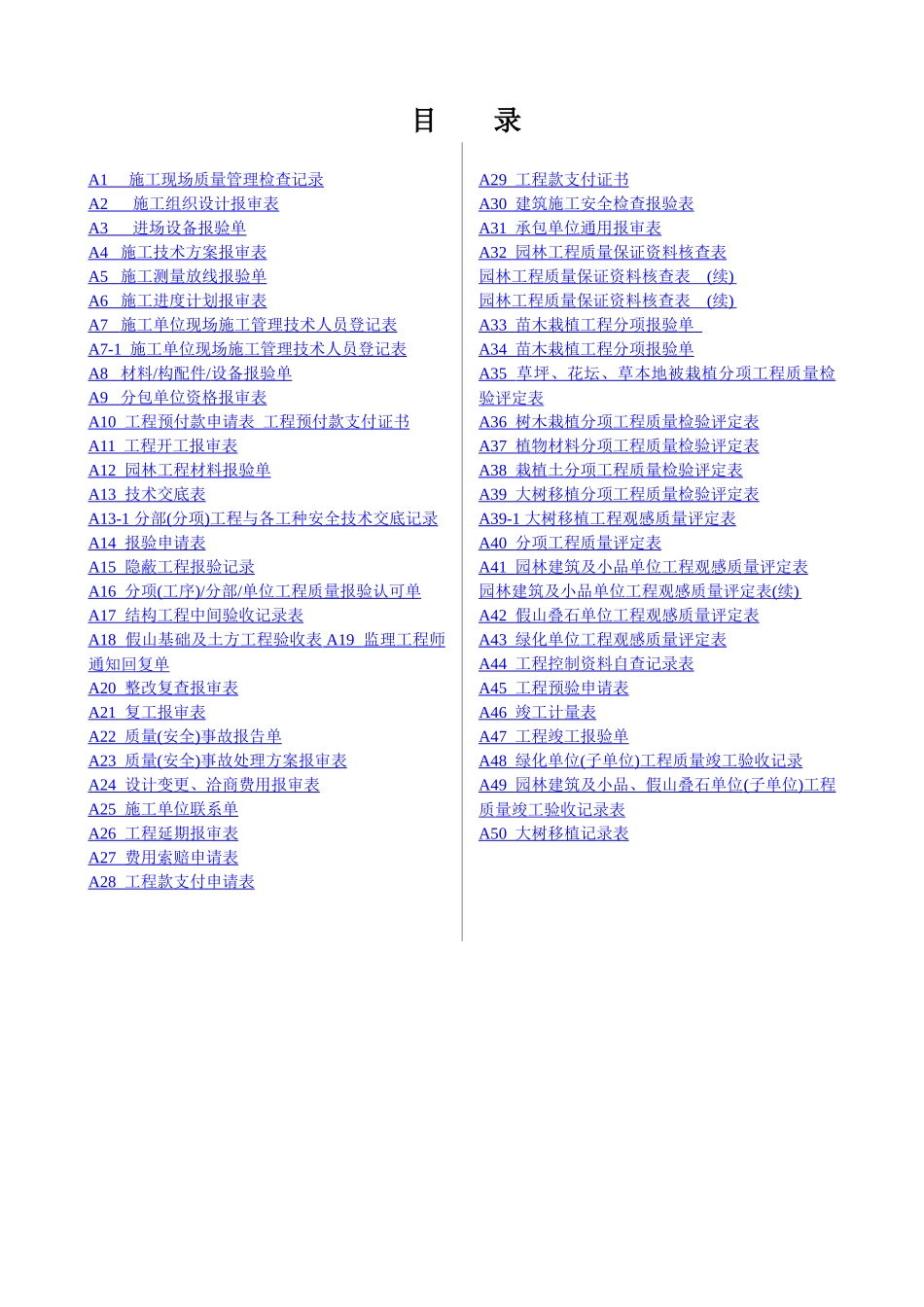 园林绿化工程资料表格(doc 58页)_第1页