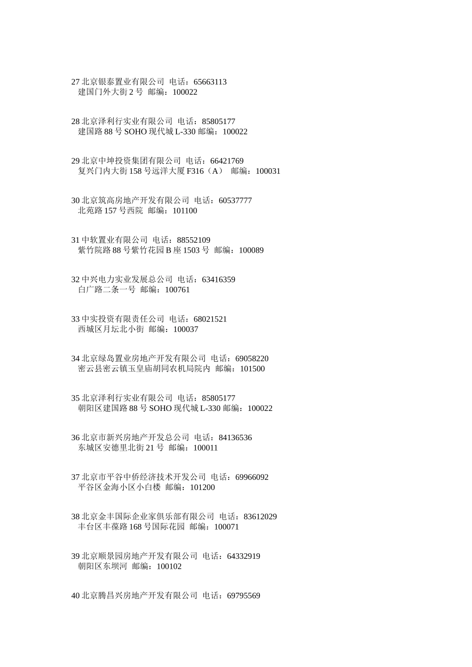 房地产公司名录（DOC 141页）_第3页