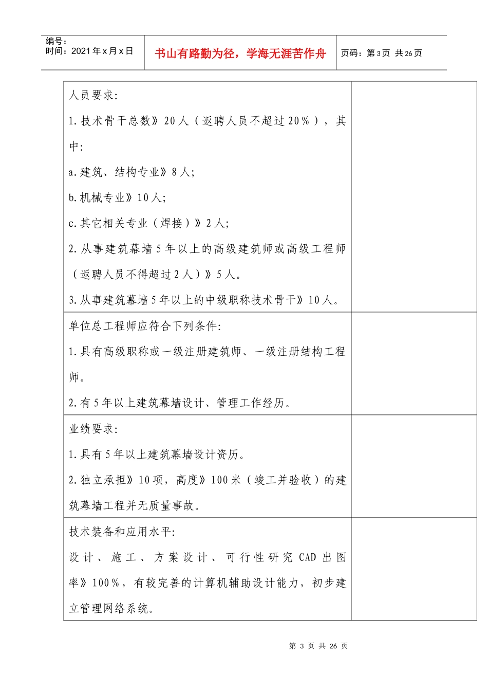 建筑幕墙工程设计专项(乙级)_第3页
