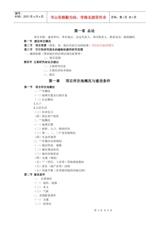 房地产项目可研格式1