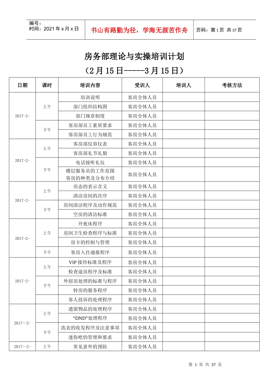 客房部理论与实操培训全套_第1页
