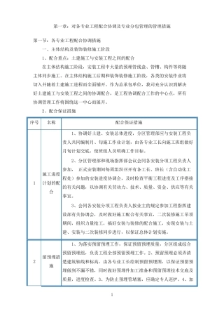 对各专业工程配合协调及专业分包管理的管理措施-24