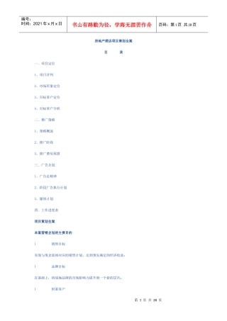 房地产酒店项目策划全案