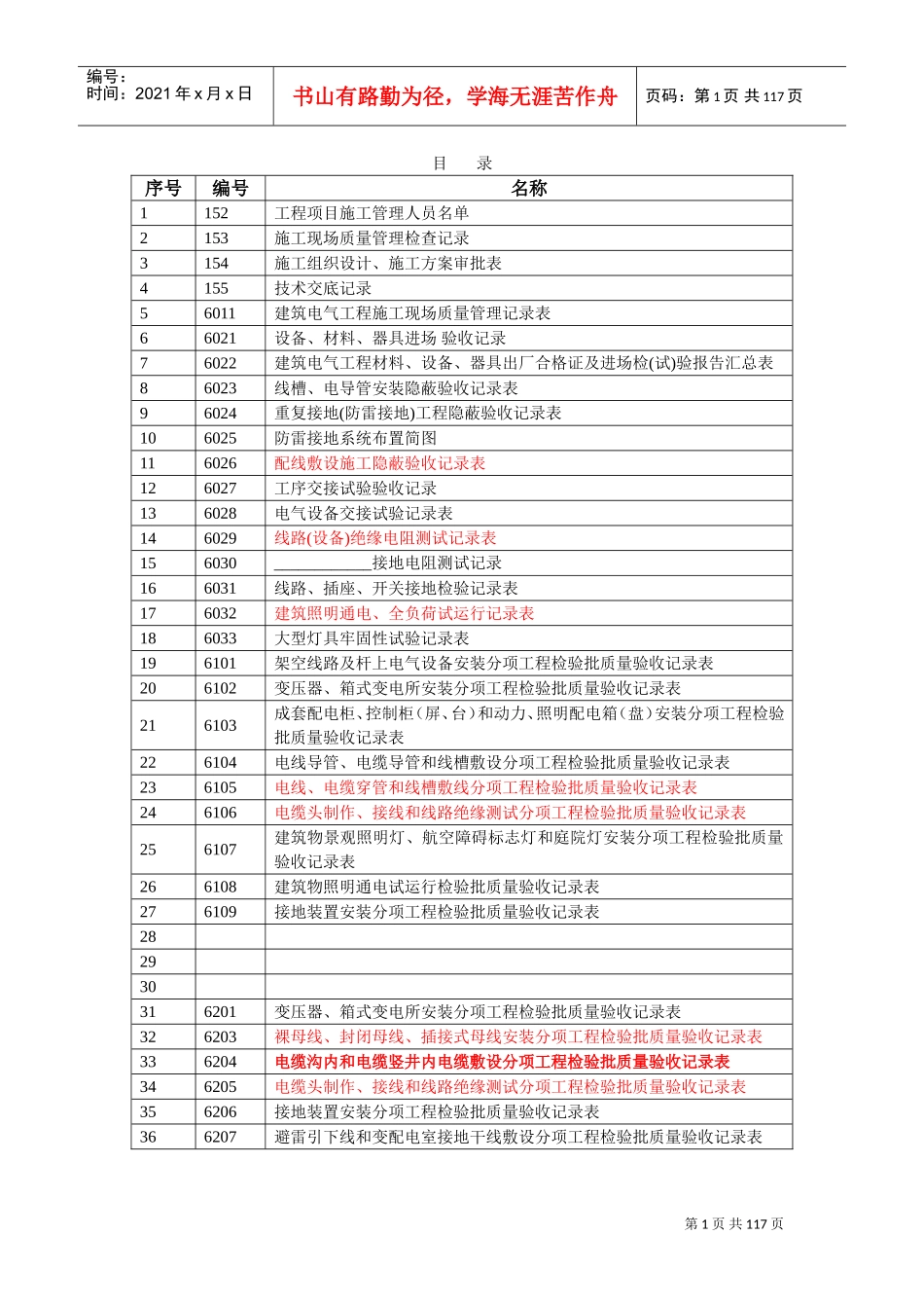 安装工程资料表格(新版)(DOC106页)_第1页