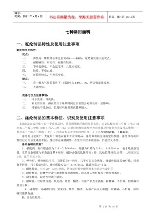 常用服装面料