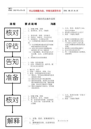 口服药发放流程