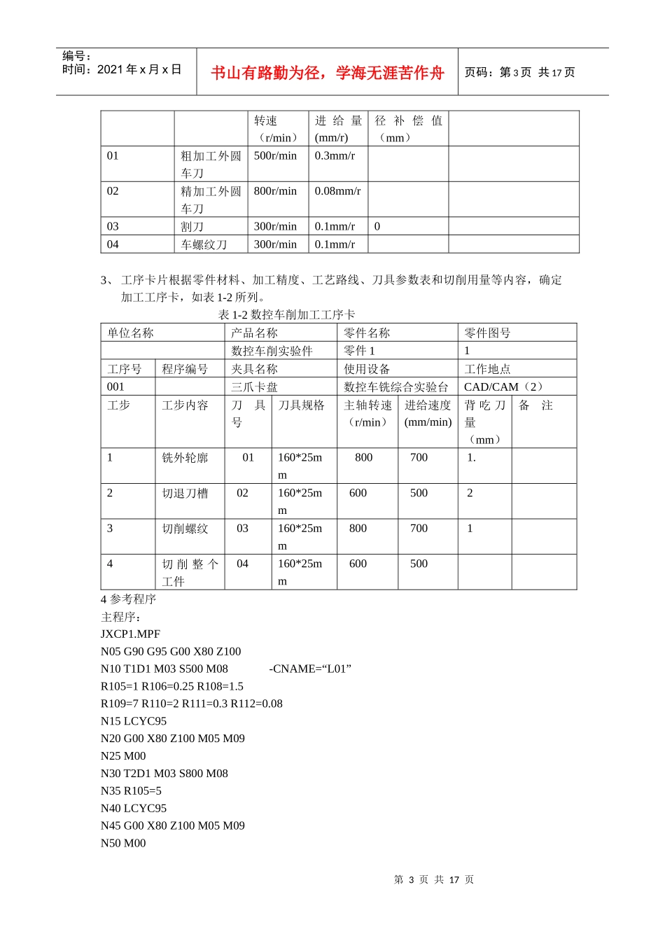数控机床仿真实验报告书_第3页