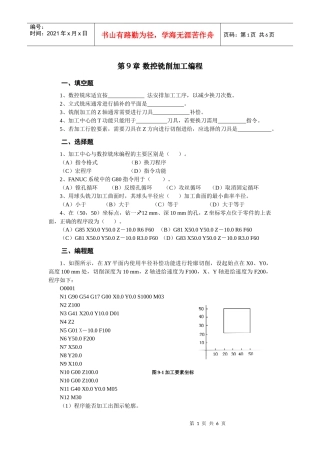 数控铣削加工编程