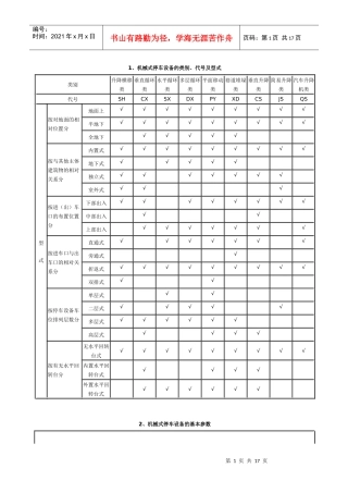 各类机械式停车设备