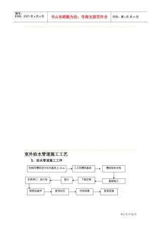 室外给水管道施工工艺(DOC30页)