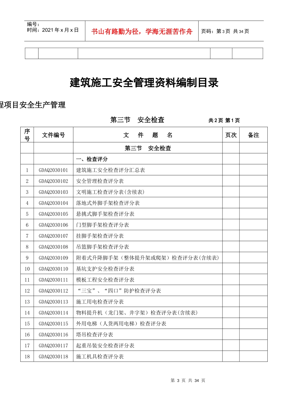 建筑施工安全管理资料编制目录(doc 33页)_第3页