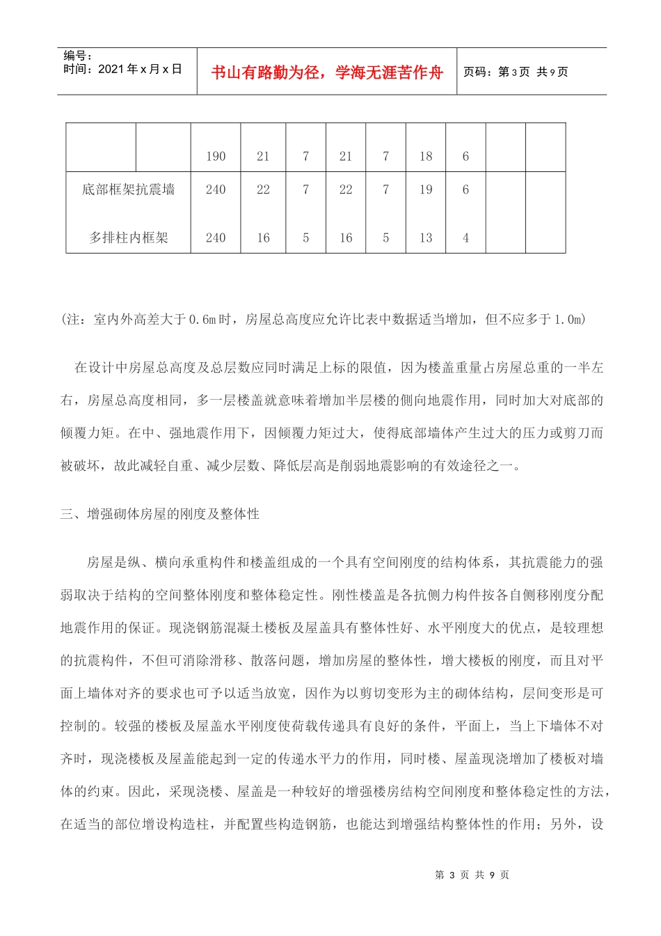 多层砖混结构房屋的抗震设计探讨_第3页