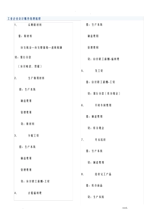 工业企业会计账务处理流程