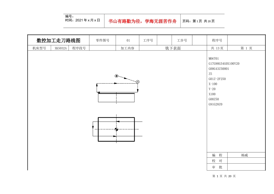 数控加工走刀路线图卡_第1页