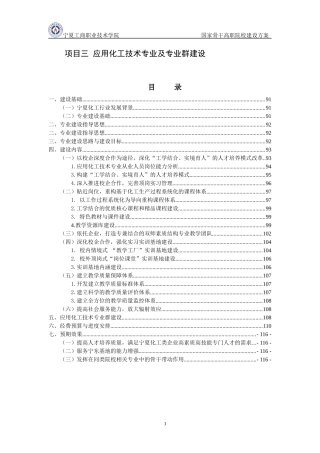 宁夏工商 应用化工技术专业及专业群建设(借鉴五)
