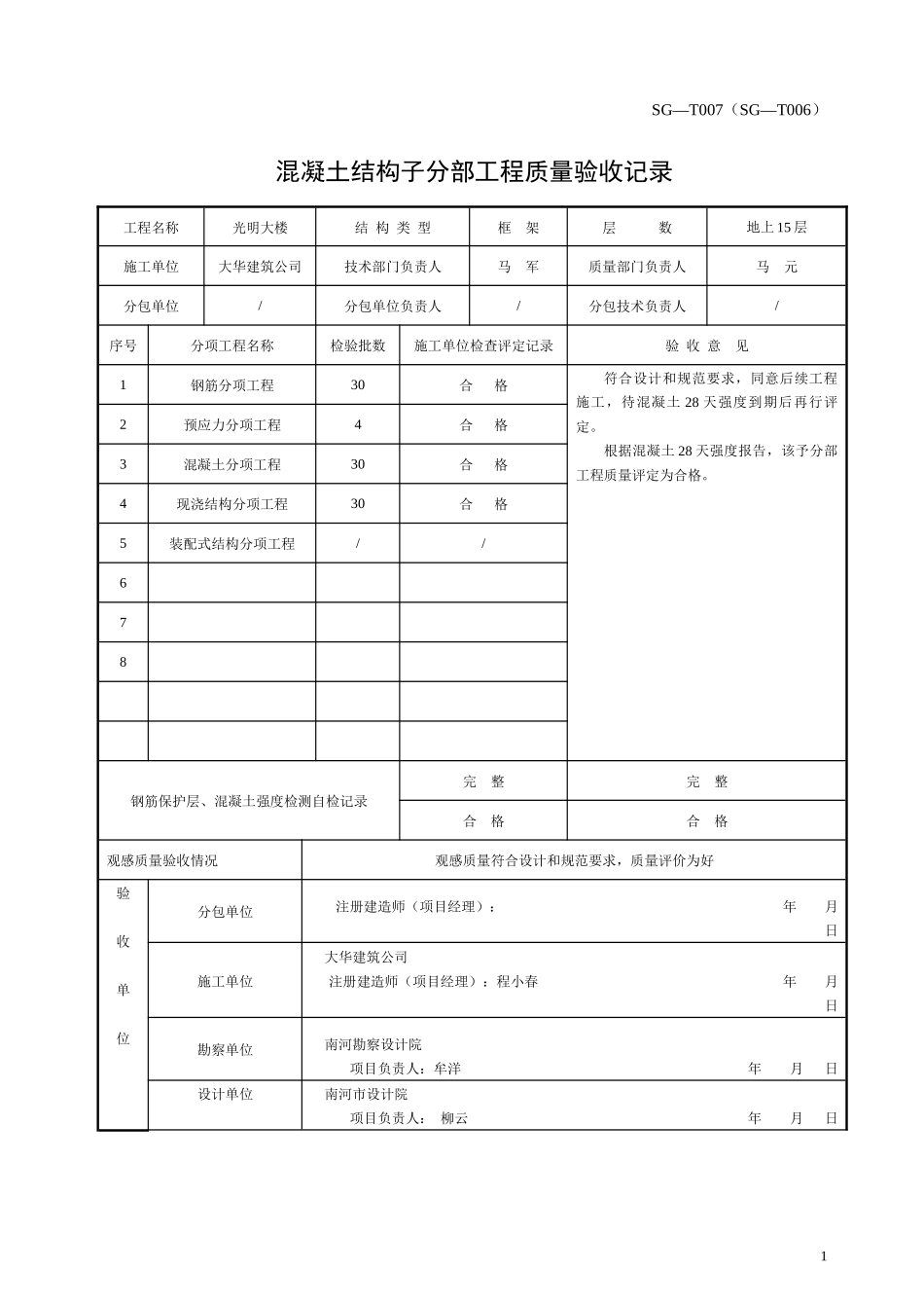 土建工程表格范本_第1页