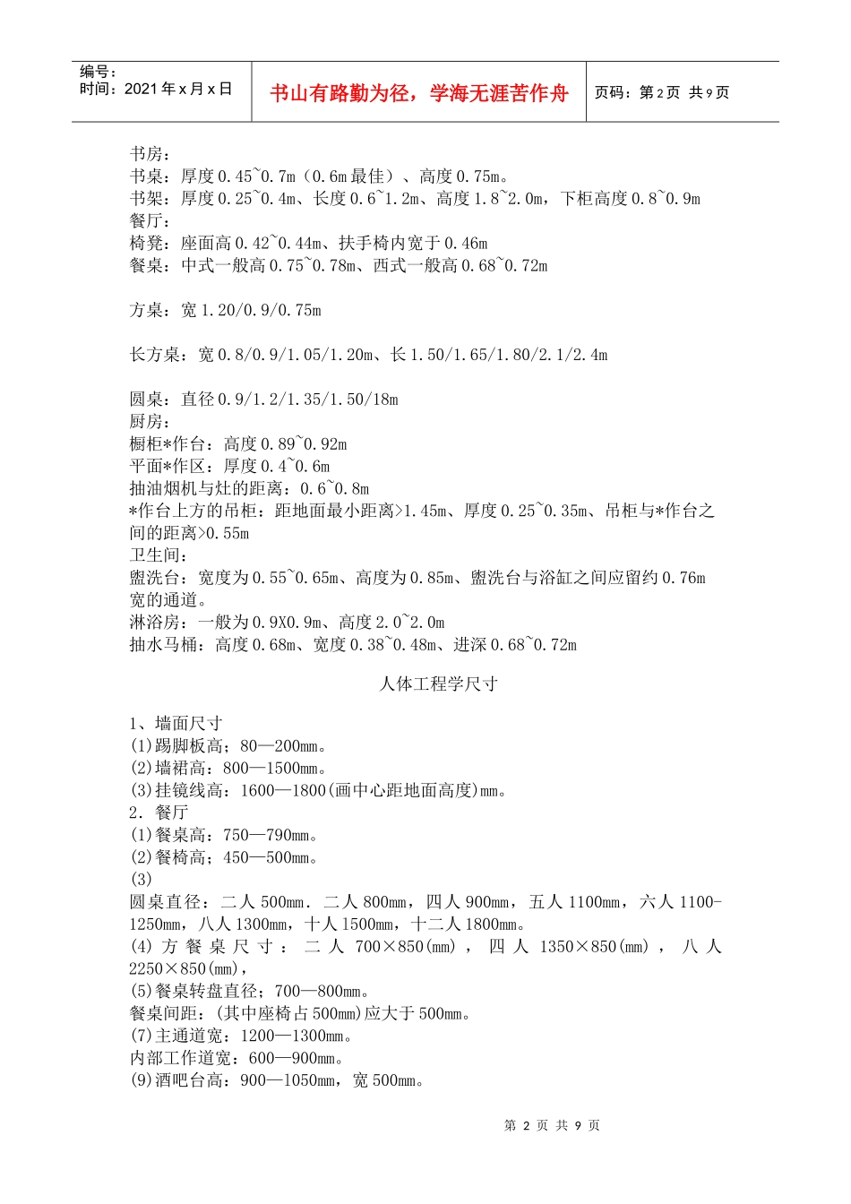 室内装修家具尺寸及摆放距离_第2页