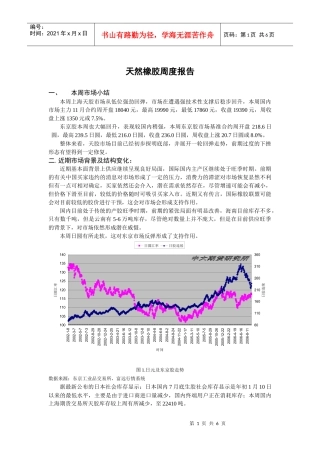 天然橡胶周度报告