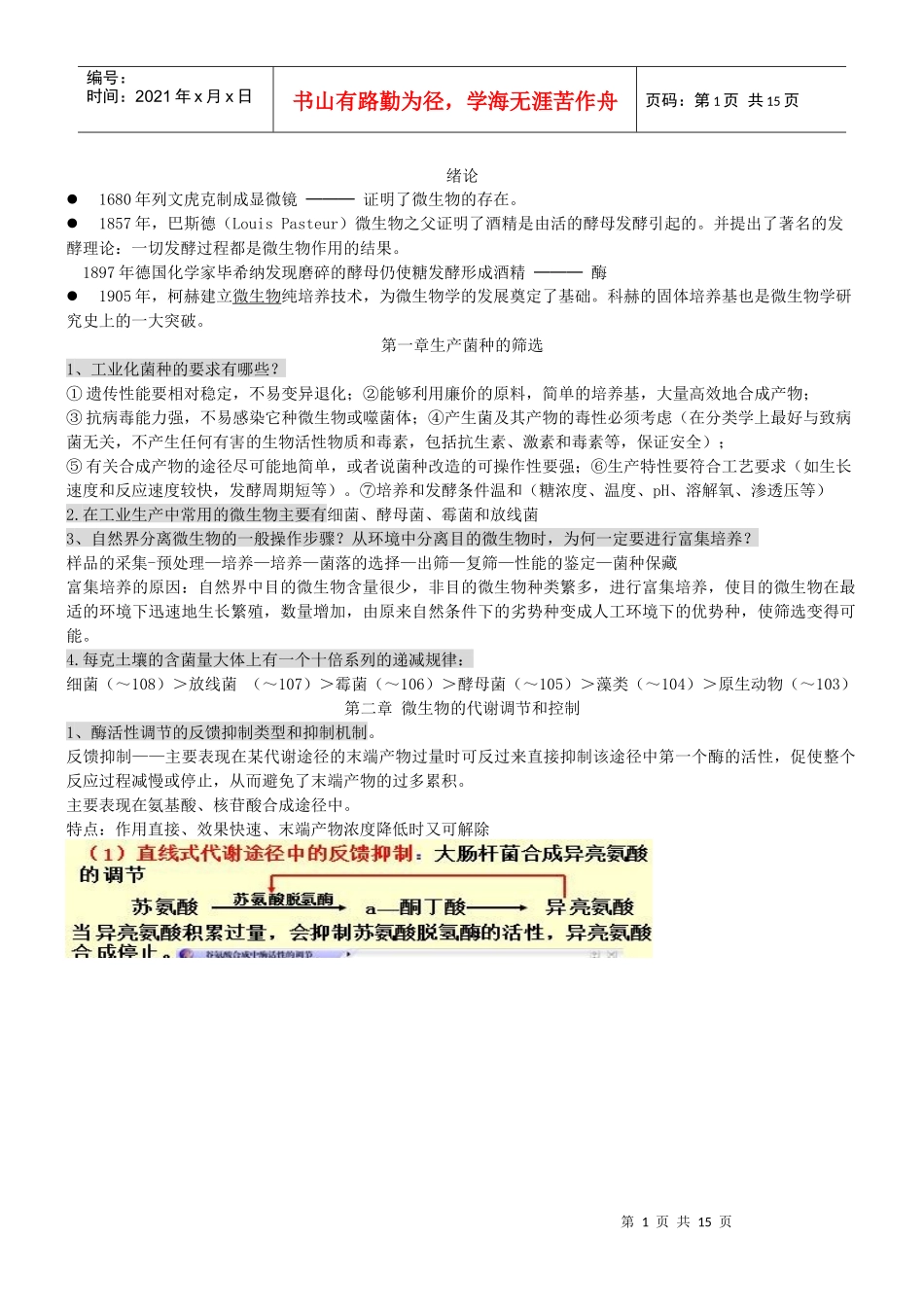 微生物工程期末复习习题及全部答案_第1页