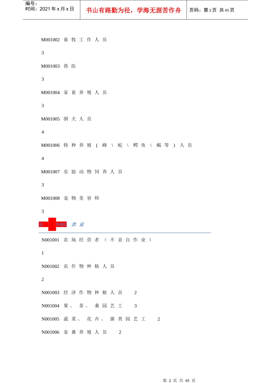 新华保险职业代码表_第2页