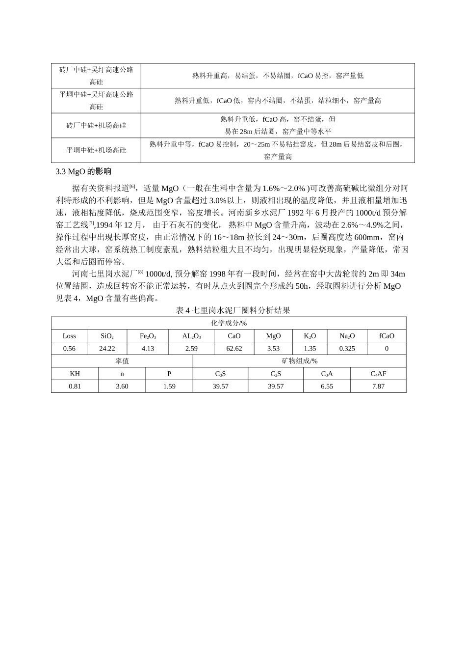 预分解窑结圈原因分析与预防_第3页