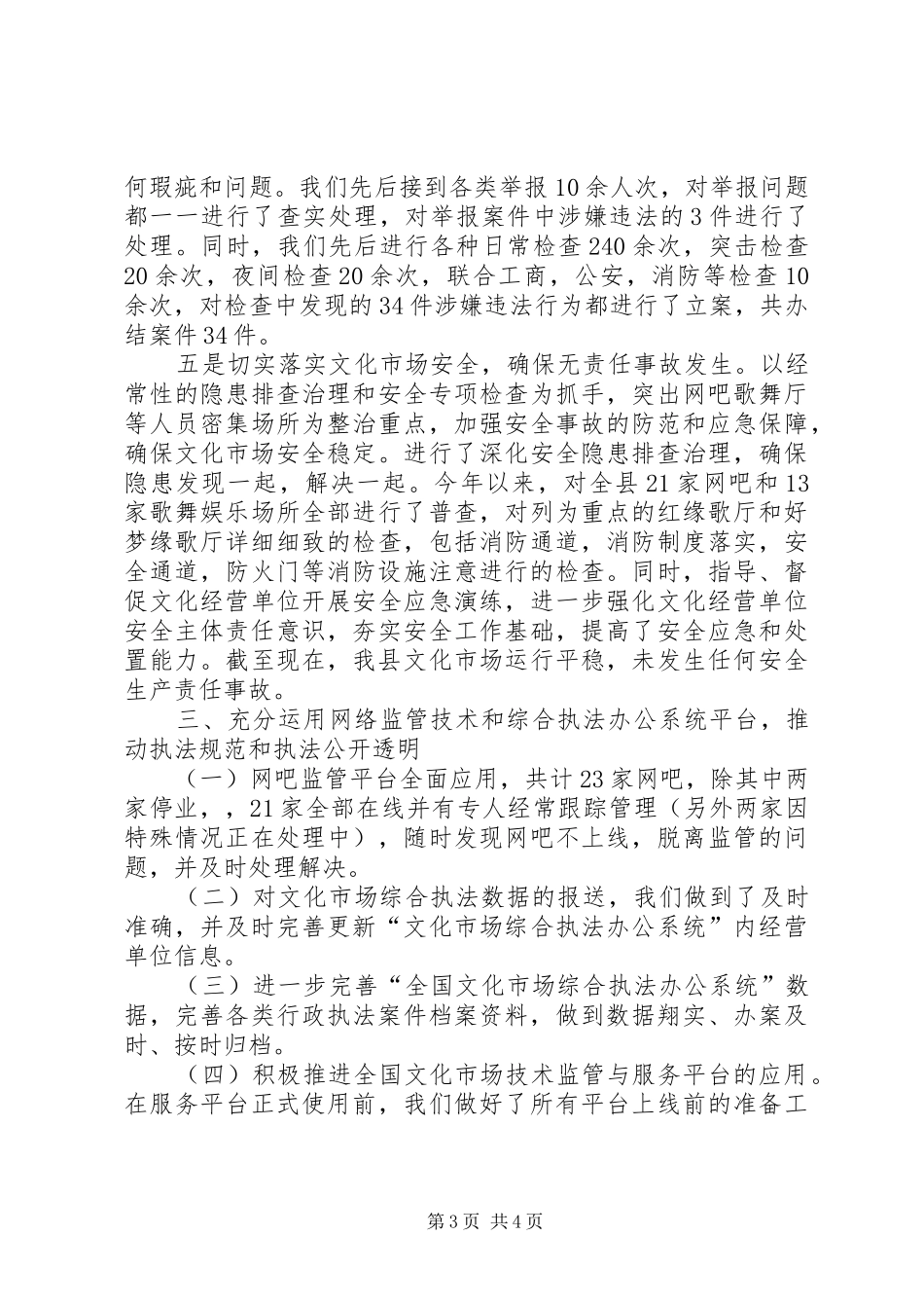 关于县文体广新局文化市场管理工作汇报_第3页