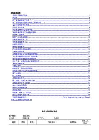 家装工程管理表格
