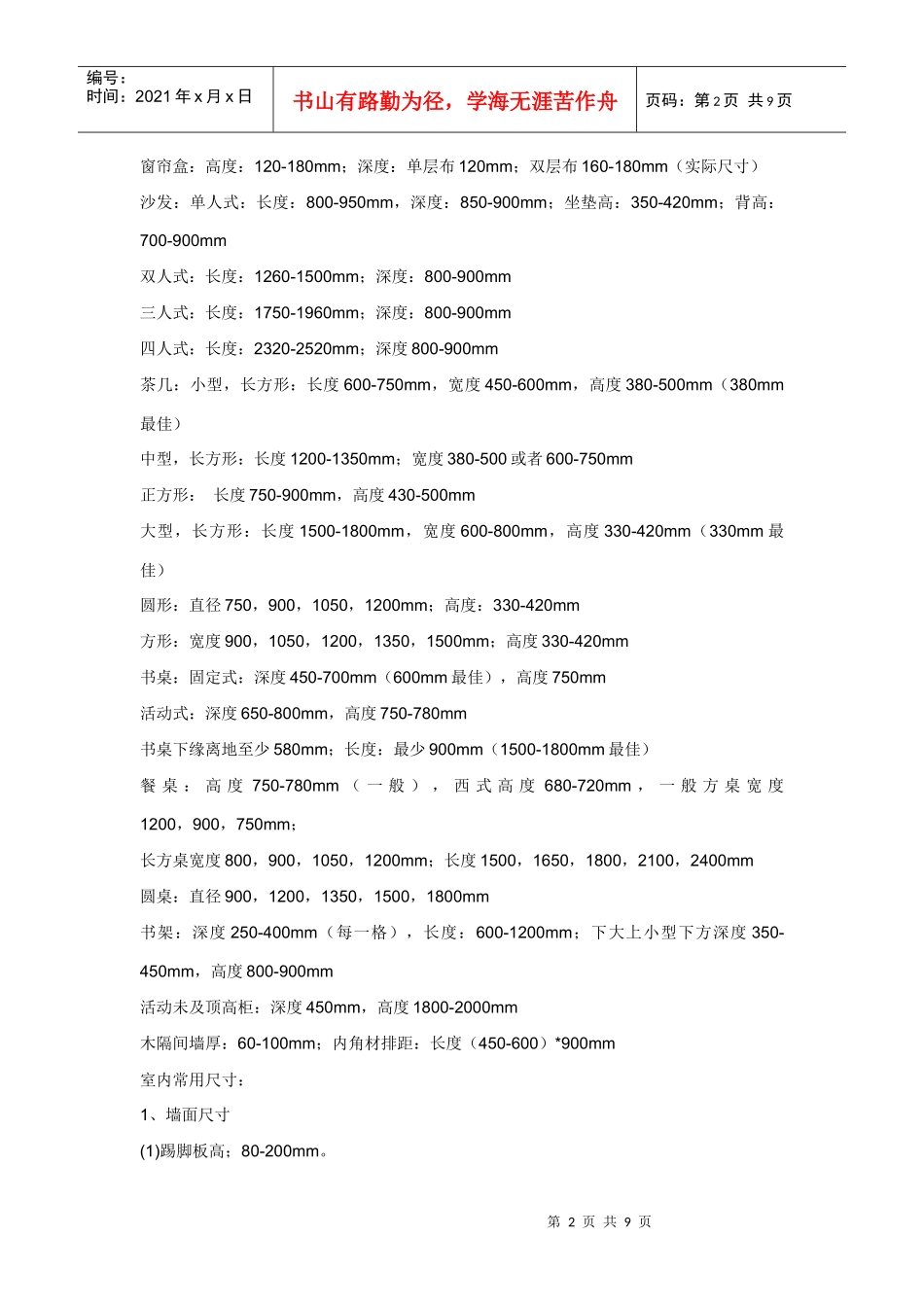 家具的基本尺寸_第2页