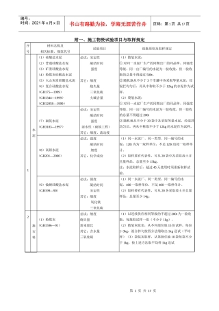 建筑材料取样复检标准