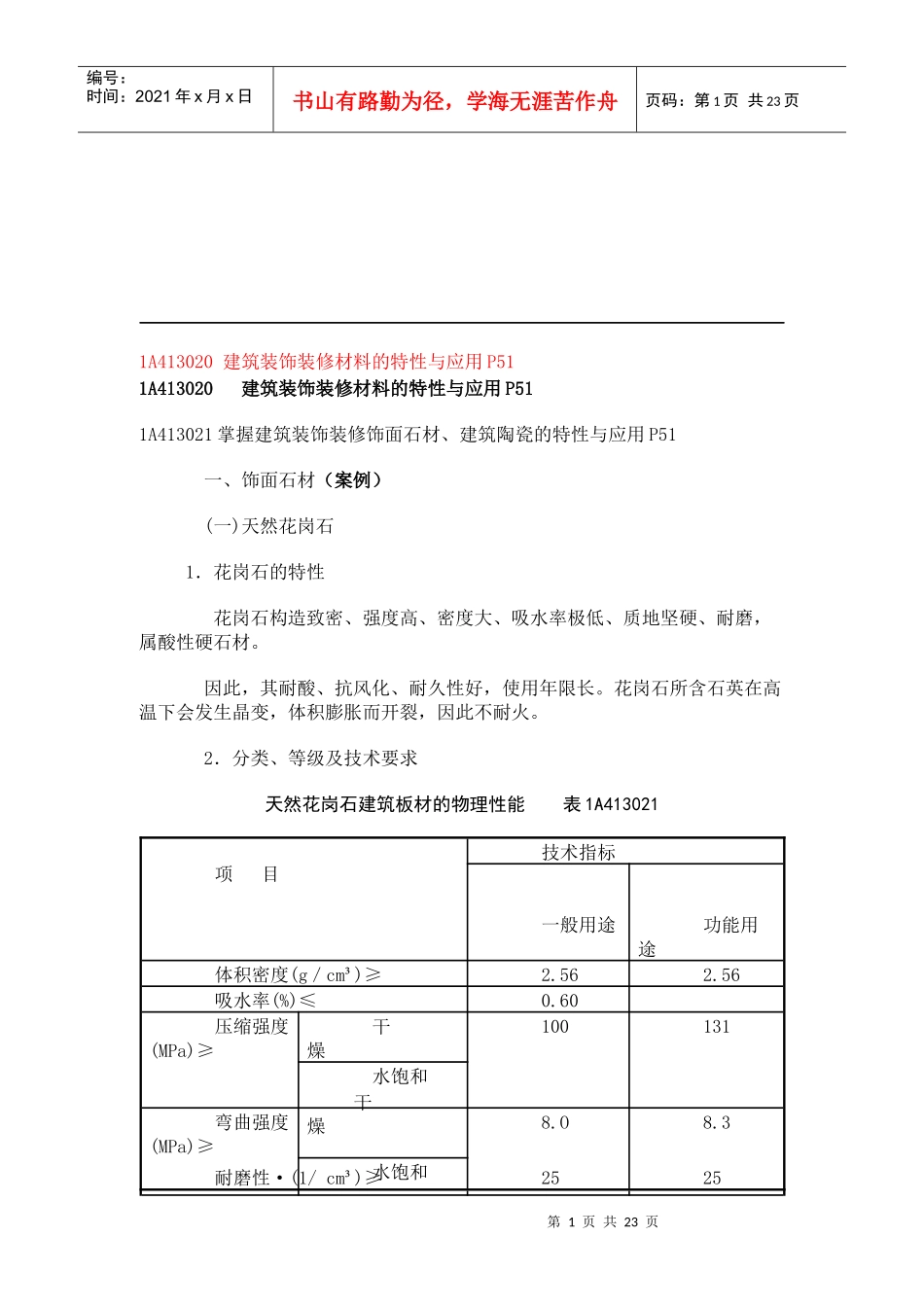 建筑装饰装修材料的特性及其应用_第1页
