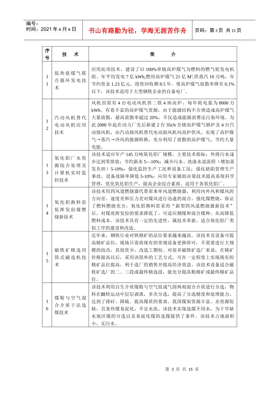 国家鼓励发展的资源节约综合利用和环境保护技术（资源节约部分）_第3页