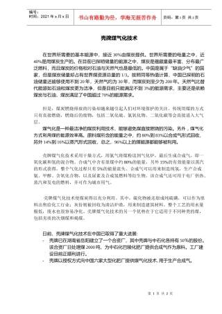 壳牌煤气化技术(DOC2)(1)