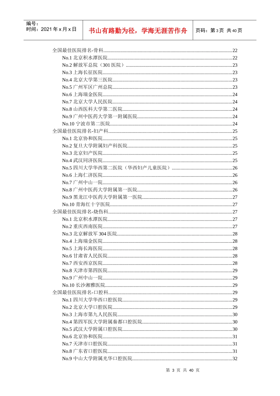我国优秀医院排名表_第3页