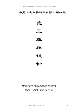 宁夏大生生物科技工程(施工组织)