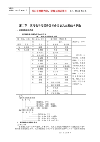 常用电子元件资料