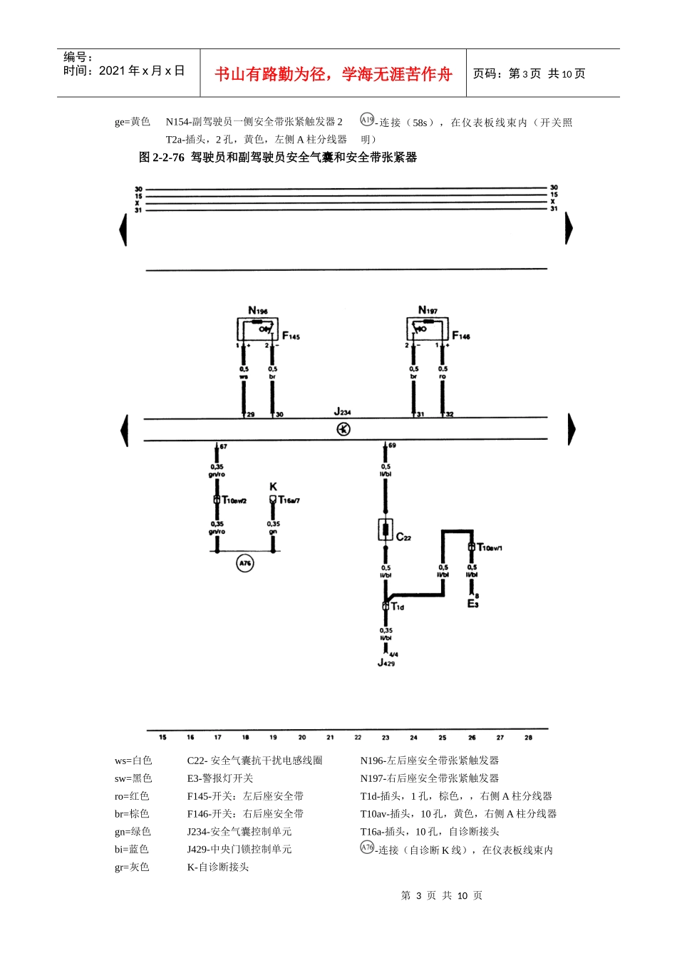 安全气囊系统电气线路图(1)_第3页