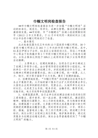 巾帼文明岗检查报告