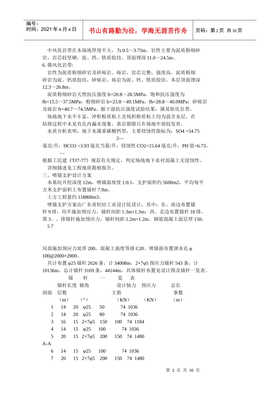 喷锚及土方工程施工组织设计方案_第2页