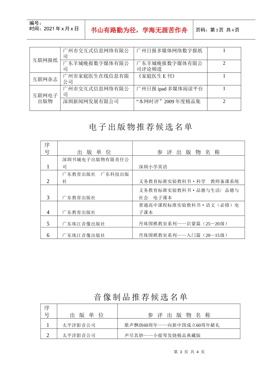 我局拟推荐到总署候选第二届中国出版政府奖（音像制品、电子出版_第3页