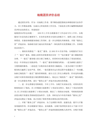 地税团员评价总结 