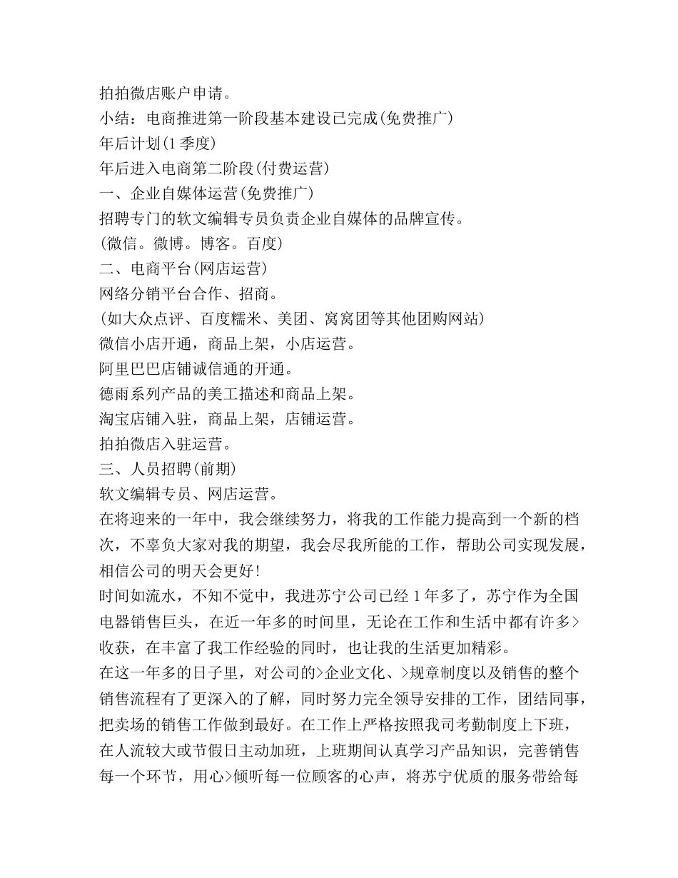 电商年度个人工作总结新版 _第2页