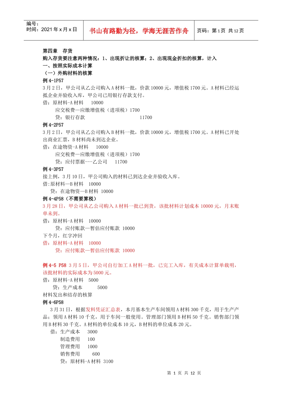 (财务会计)存货答案_第1页