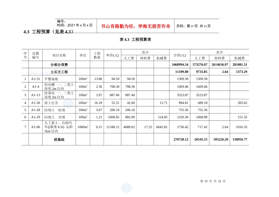 第四章工程预算_secret_第1页