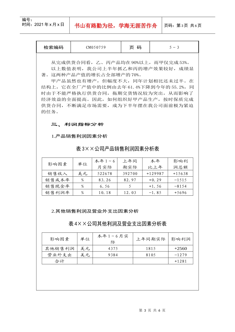 某公司财务成本分析报告_第3页
