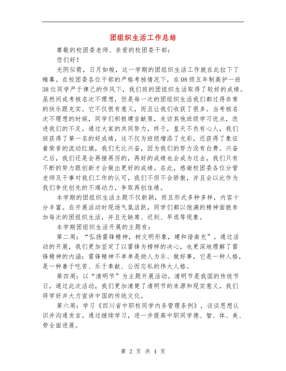 团组织生活工作总结_第2页