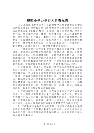 规范小学办学行为自查报告