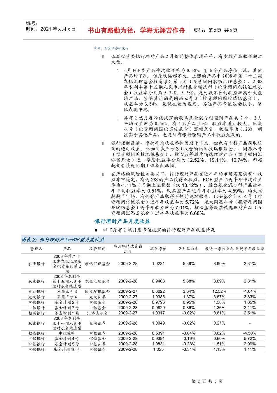 银行理财行业月报_第2页